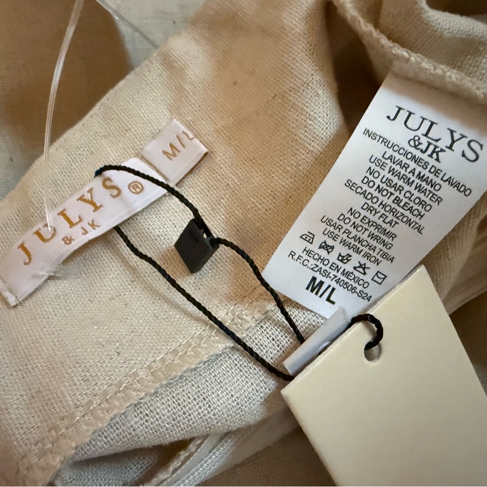 Cream High Waist Tailored linen Shorts size M - Picture 14 of 15